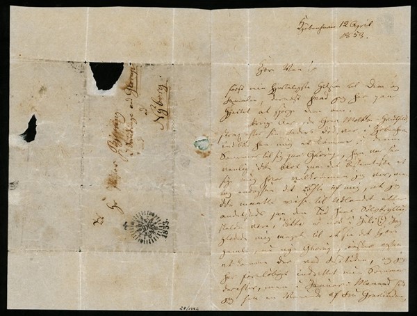 Brev fra H.C. Andersen til Fr. Ferdin Biering (12/04-1853)